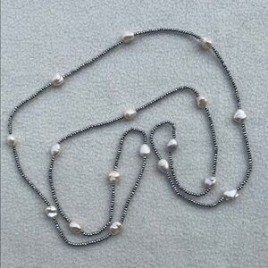 Pearl and Pyrite Necklace